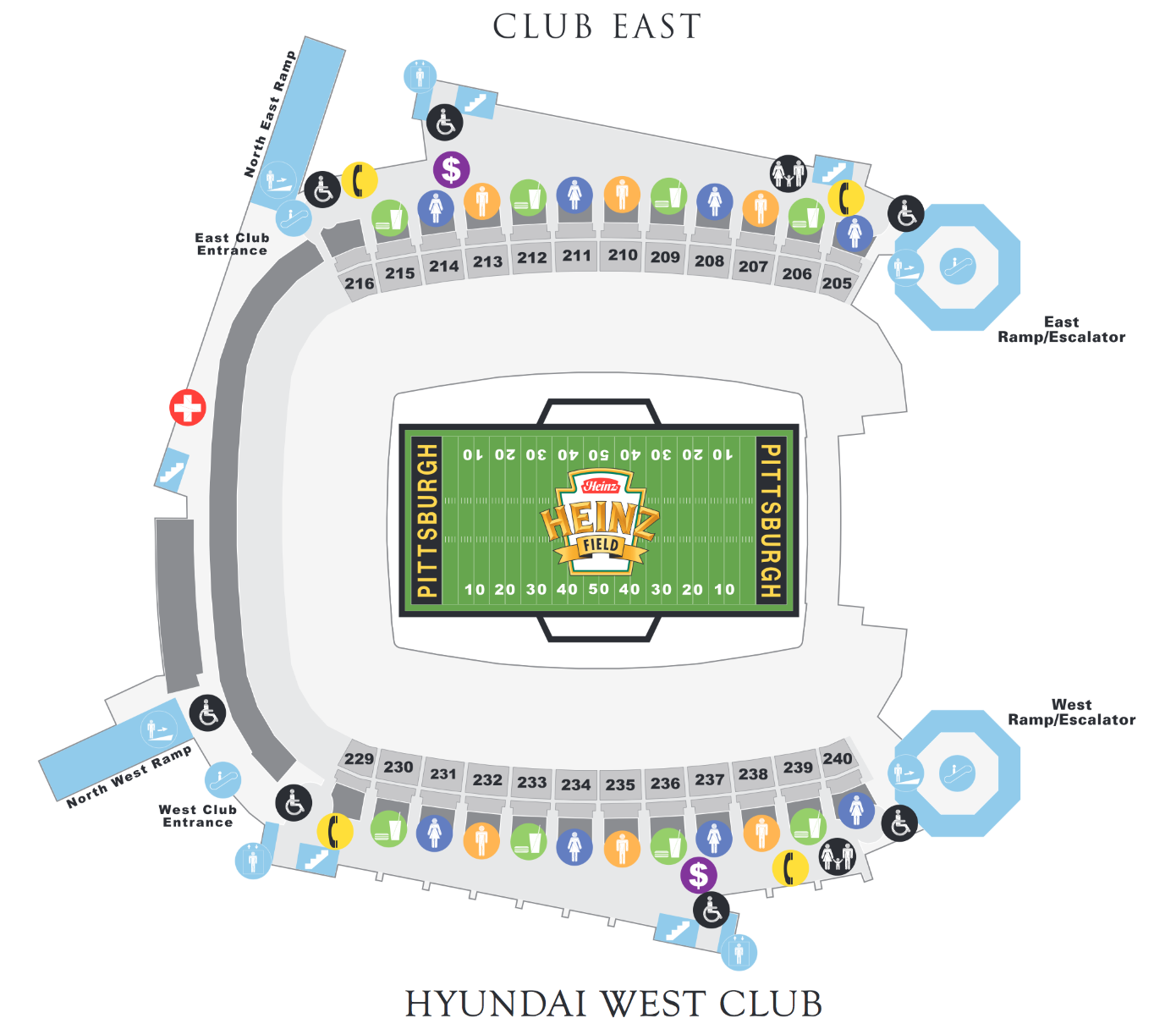 Heinz Field Club Level Seating Chart