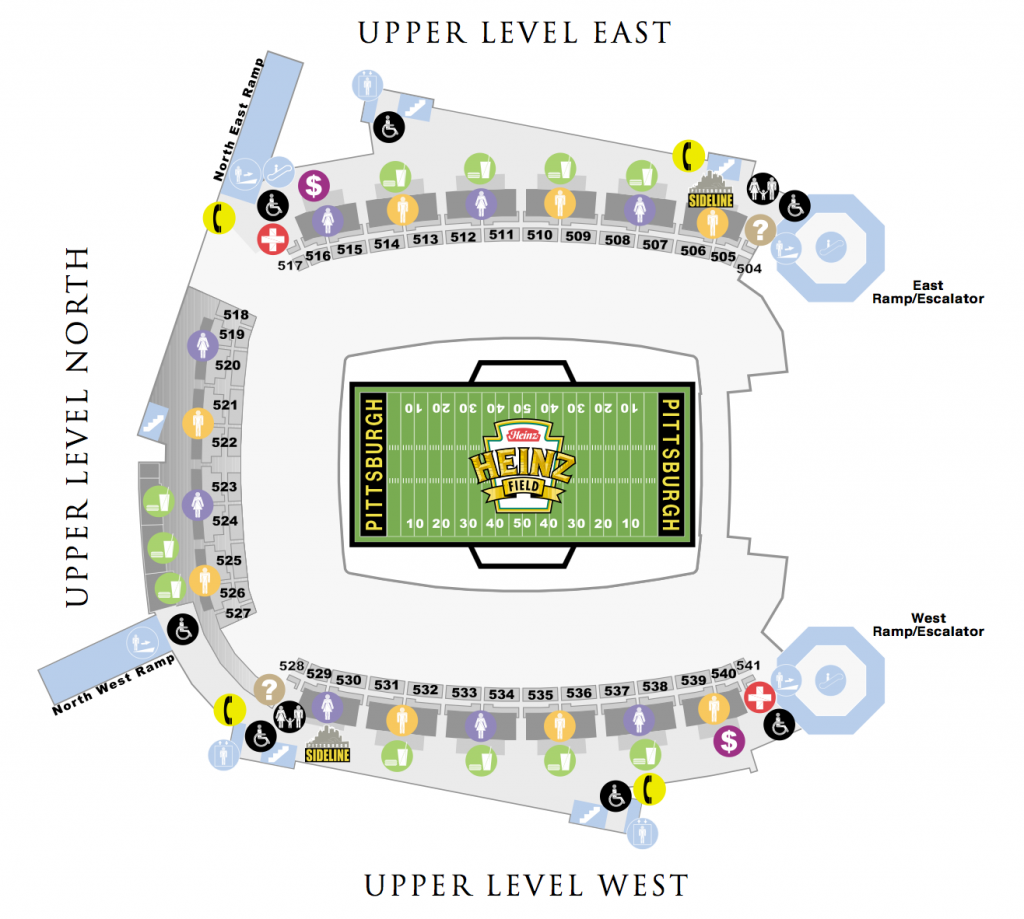 Upper Level Only Map ⋆ Heinz Field in Pittsburgh, PA