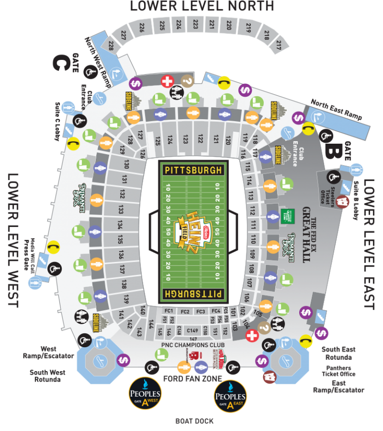 heinz-field-lower-seating-chart-2017 ⋆ Heinz Field in Pittsburgh, PA