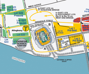 Heinz Field Parking Map northshore map ⋆ Heinz Field in Pittsburgh, PA