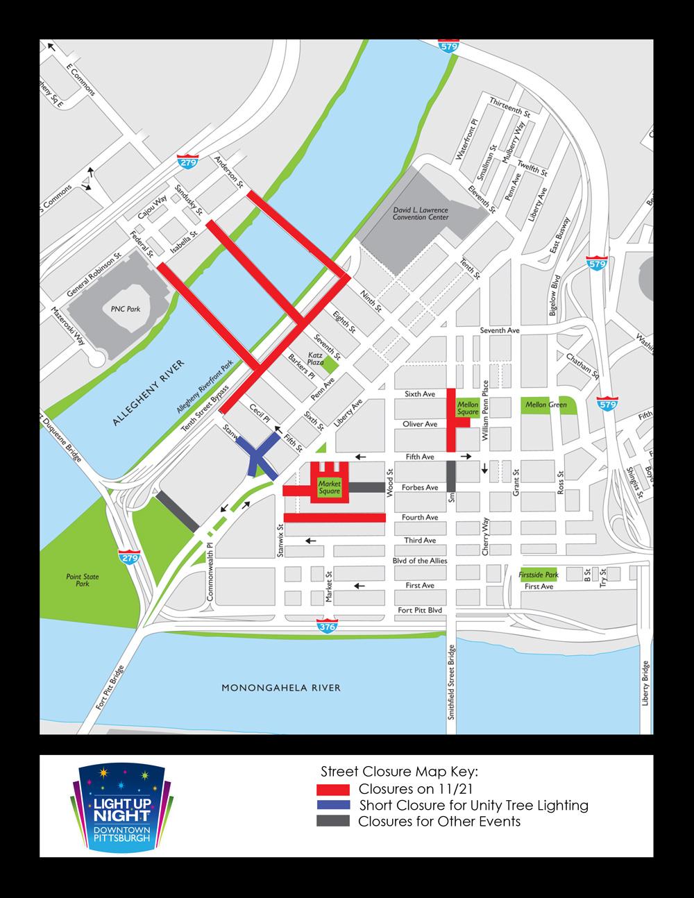 Light-Up-Night---Street-Closure-Map-2014 ⋆ Heinz Field in Pittsburgh, PA