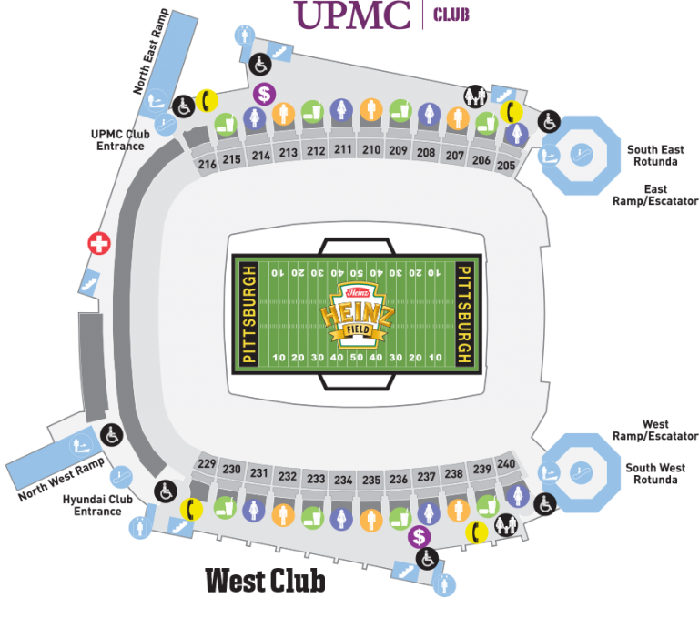 Heinz Field Club Level Seating Chart ⋆ Heinz Field in Pittsburgh, PA