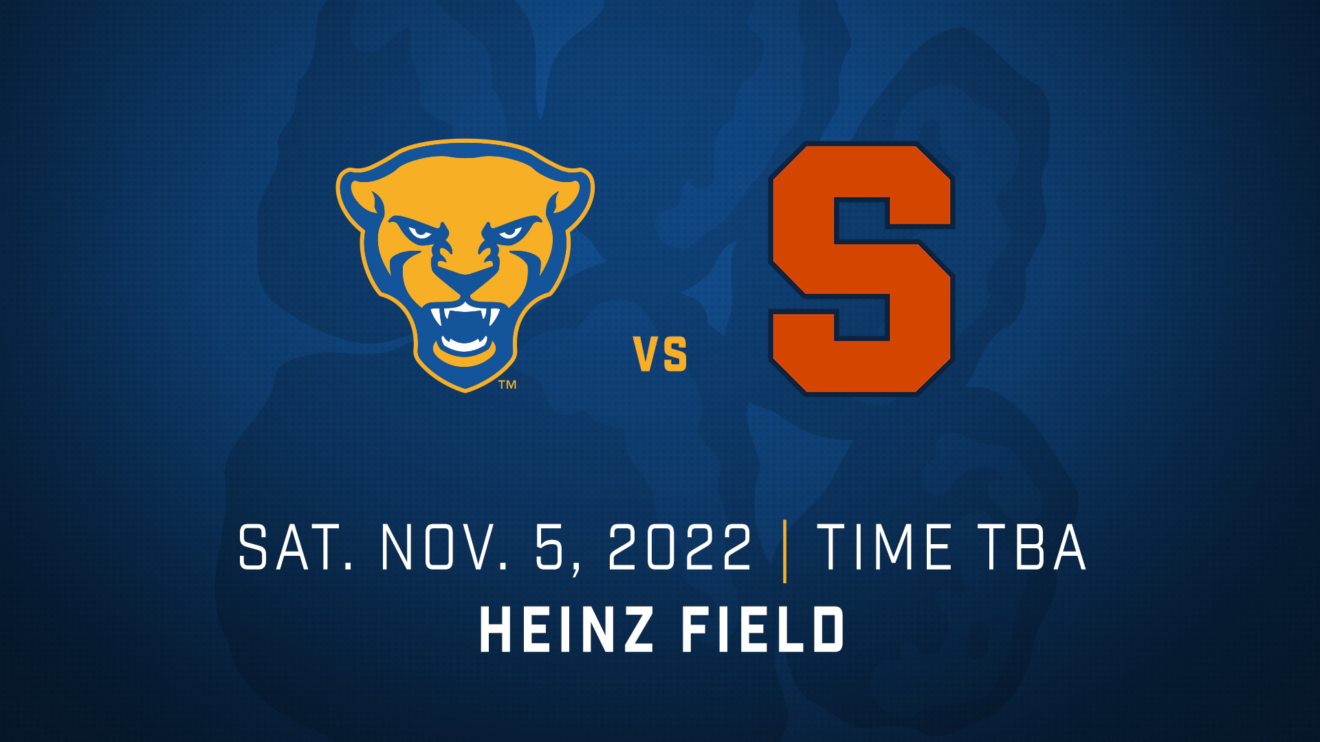 Pitt vs. Syracuse Orange | Sat. Nov. 5, 2022 | Time TBA | Heinz Field